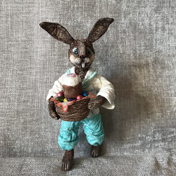 Ватная кукла « Пасхальный кролик» 14 см - фото 7