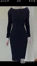 Платье футляр новое м 46 чёрное миди по фигуре ткань плотная - фото 1