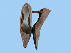 Туфли женские, натуральная замша, светло-коричневые из Итали
