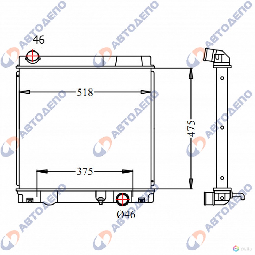 Mitsubishi fuso, canter радиатор арт. Mi-0162-48-at