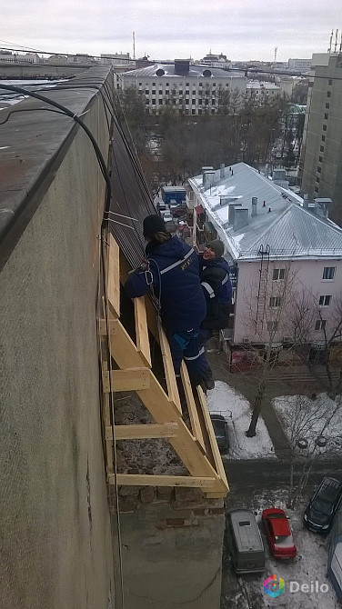 Ремонт и установка балконных козырьков (плит)