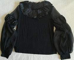 Блузка нарядная чёрная, р-48(50) - фото 3