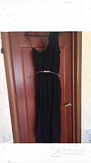 Платье сарафа длинный 46 48 m/l черный вискоза нейлон пояс з