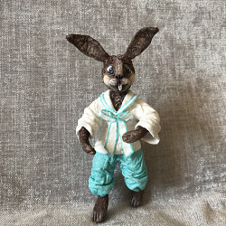 Ватная кукла « Пасхальный кролик» 14 см - фото 5