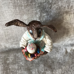 Ватная кукла « Пасхальный кролик» 14 см - фото 8