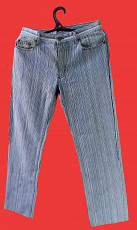 Джинсы женские хб. 46-48 разм.с голубой ниткой бу в хорошем - фото 1