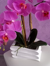 Орхидея из латекса в кашпо - фото 3