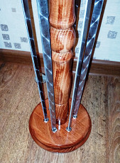 Шампура с деревянной ручкой из нержавейки на шампурнице - фото 4