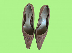 Туфли женские, натуральная замша, светло-коричневые из Итали - фото 3