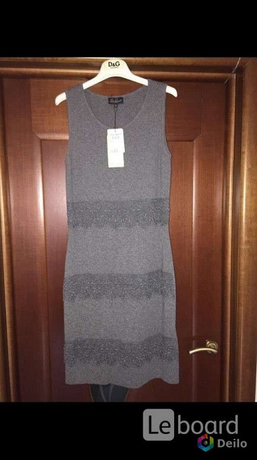 Платье новое luisa spagnolli италия м 46 серое шерсть ангора