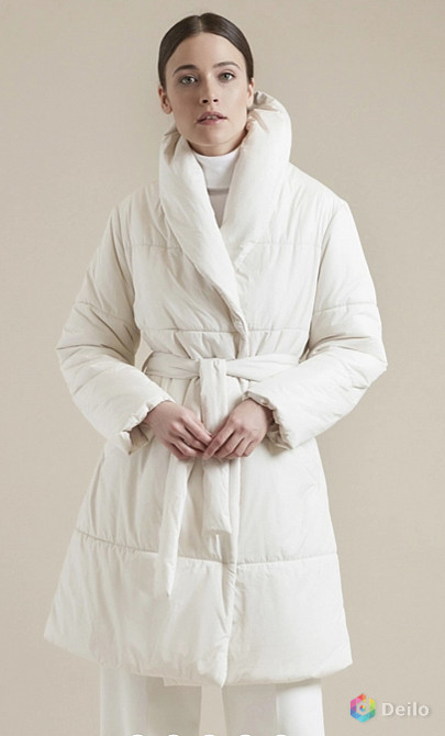 Пальто, женское, белое, размер 42