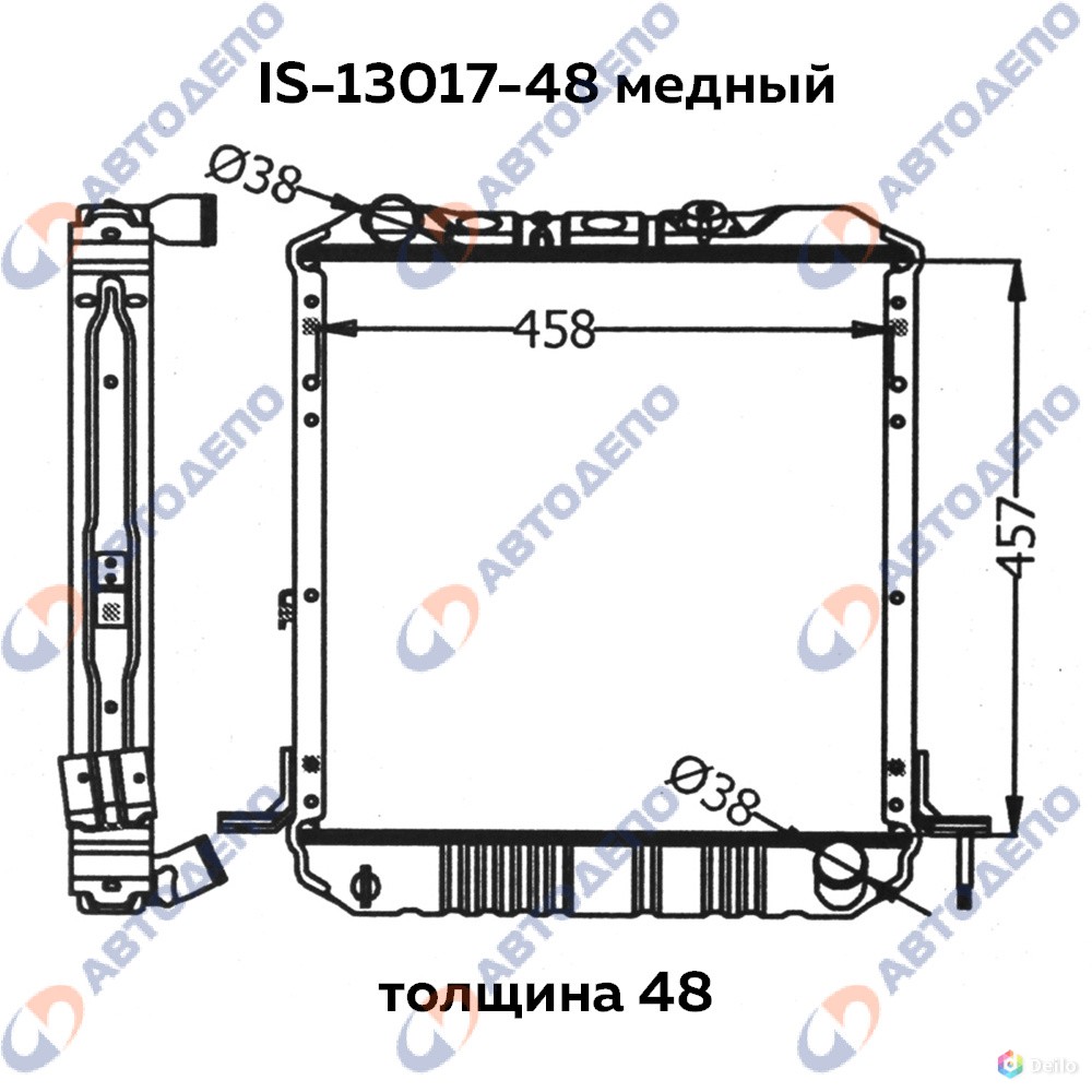 ISUZU ELF 1984-1993 Радиатор охлаждения двигателя МЕДНЫЙ