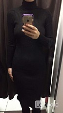 Платье новое чёрное м 46 вязаное футляр по фигуре миди шерст - фото 3