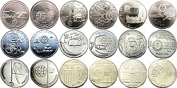 Португальские юбилейные монеты 2, 5 и 5 евро