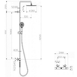 Душевая стойка Bossini Cosmo L10103.030 с термостатом - фото 4