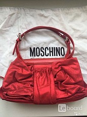 Сумка moschino италия красная замша натуральная лазерная лак - фото 7